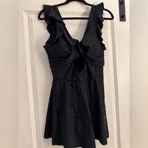 NWT Chic Black Ruffle One-Piece Swimsuit